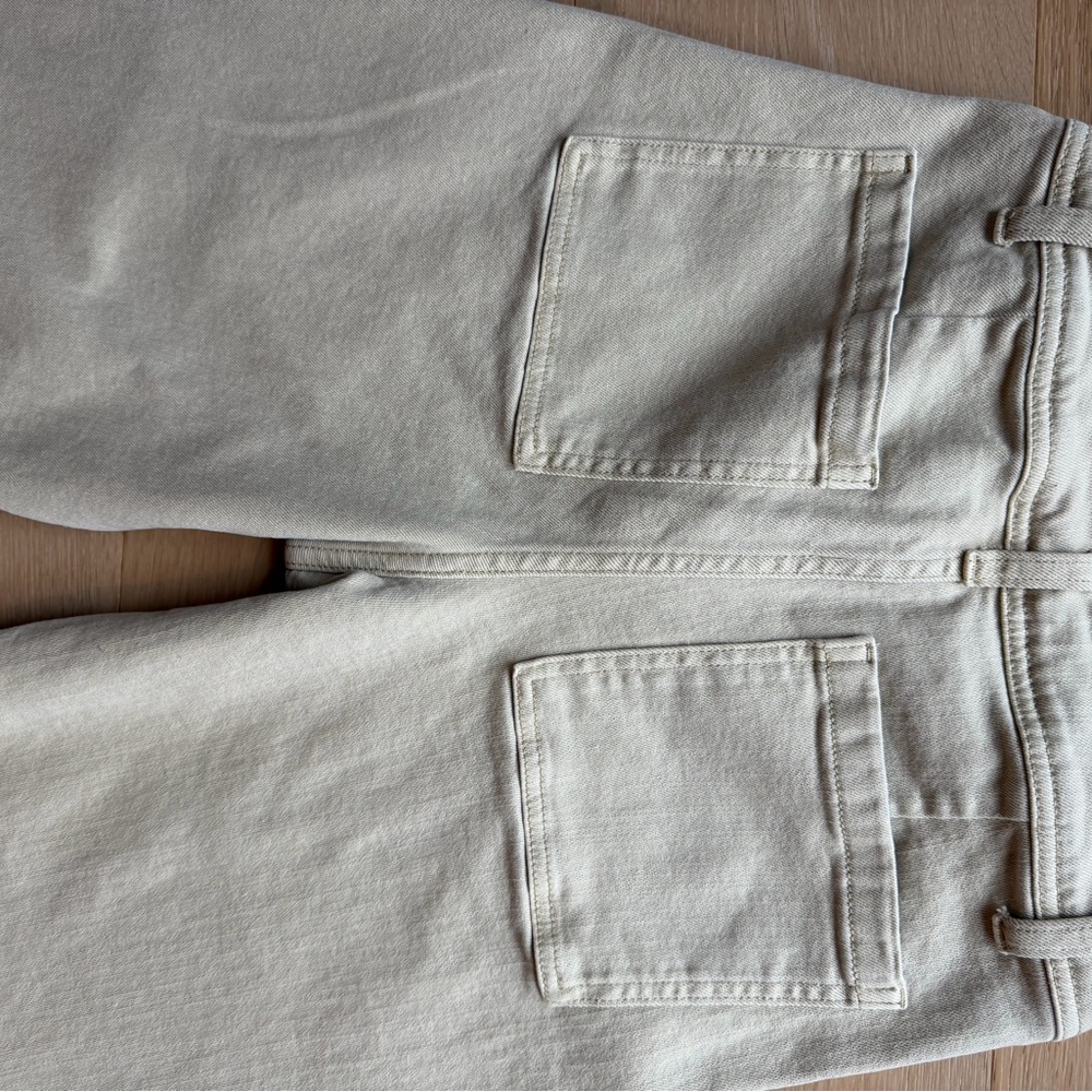 MIOU MUSE - STRAIGHT WIDE LEG DENIM PANTS IN BEIGE - Picture 4 of 4